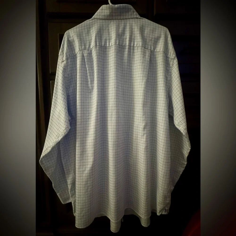Rochester Big/Tall Men’s Long Sleeve Button Up - Lt/Dk Blue Pld - Size 36/37T - Picture 2 of 4